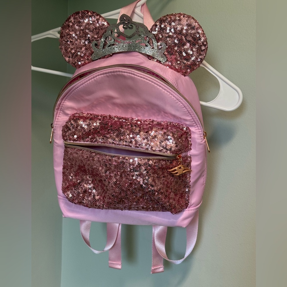 DCL BBB Pink Sequin Kids Backpack with Ear Accents